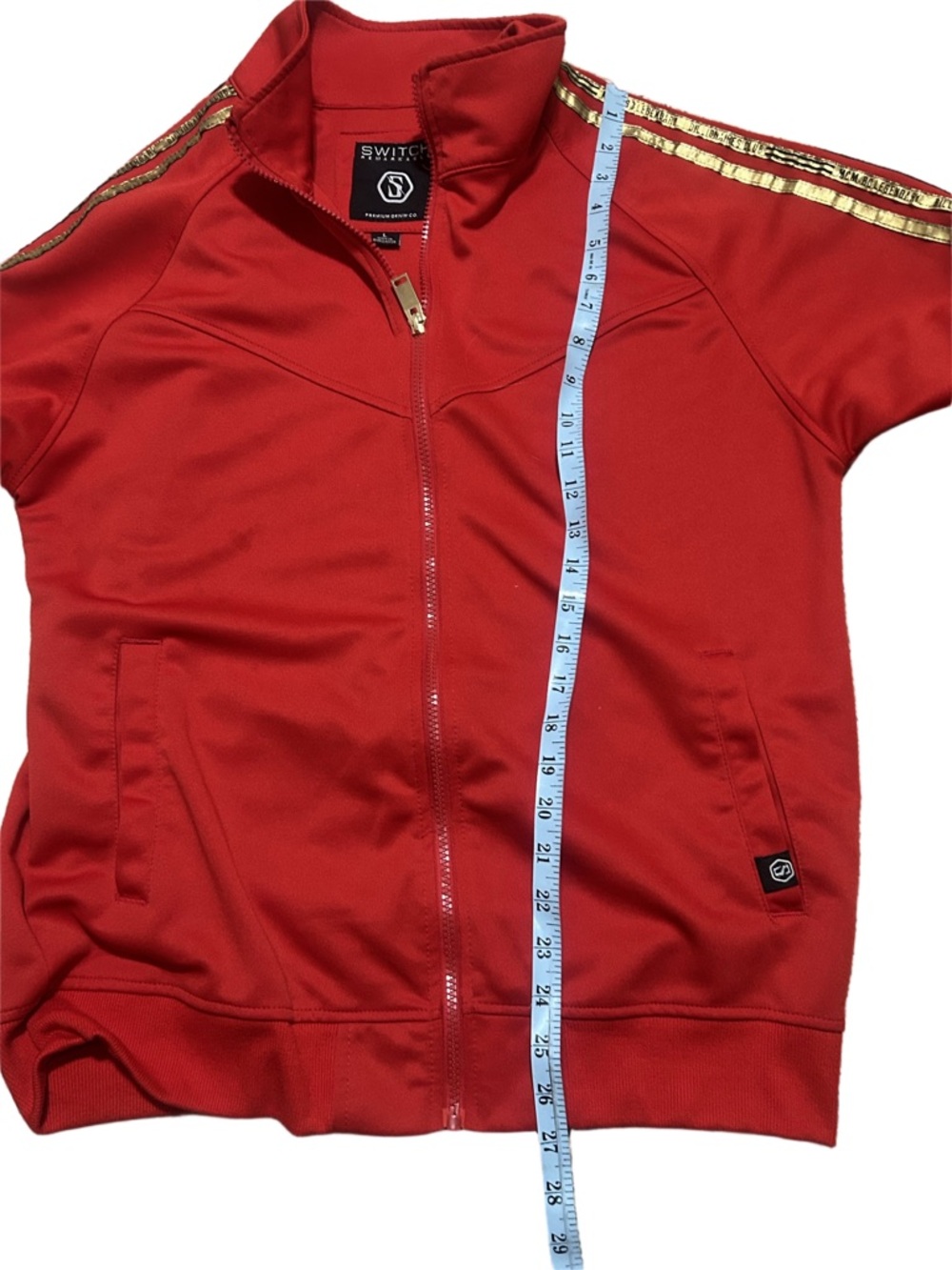 Switch Red Track Jacket w/ Gold Logo Tape - Size Large - Picture 5 of 11